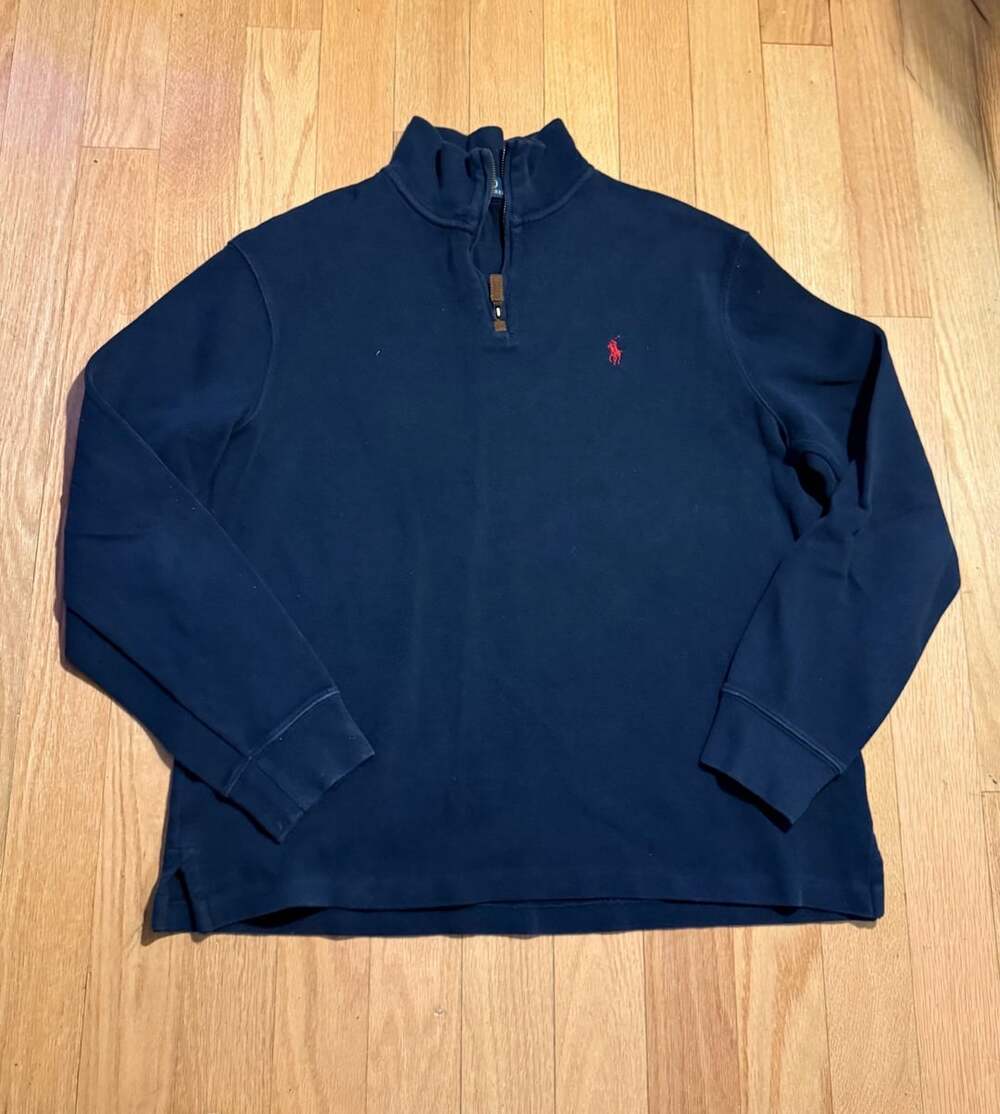Polo Ralph Lauren Navy Blue Quarter Zip Pullover Sweater